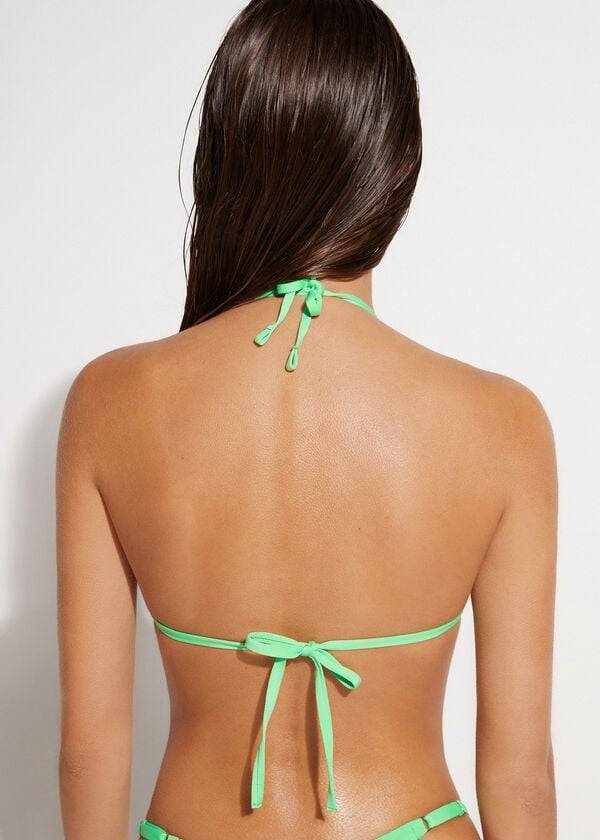 Arriba De Bikini Calzedonia Triangle String Indonesia Eco rosa Mujer Verde Menta | CL2042JJ
