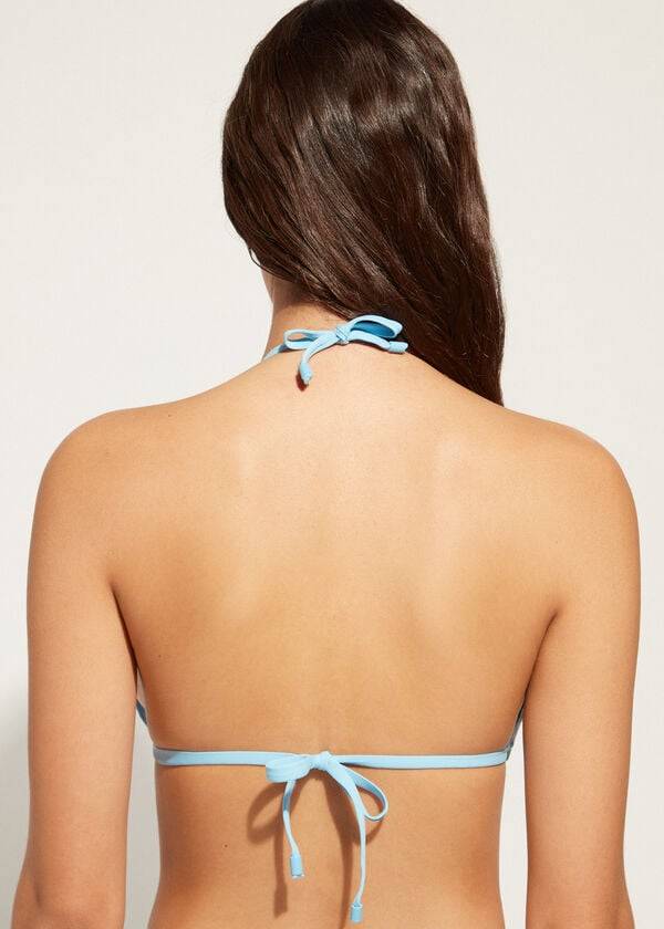 Arriba De Bikini Calzedonia Triangle String Islamorada Mujer Azules | CL2047CE