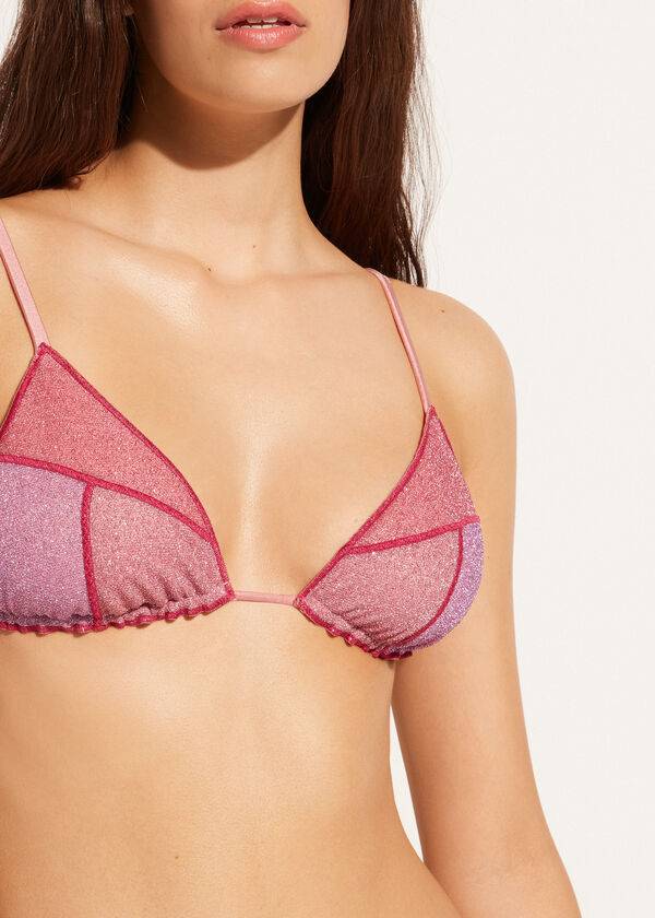 Arriba De Bikini Calzedonia Triangle String Lisbona Mujer Rosas | CL2050NB