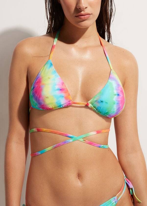 Arriba De Bikini Calzedonia Triangle String Orlando Mujer Multicolor | CL2057YU