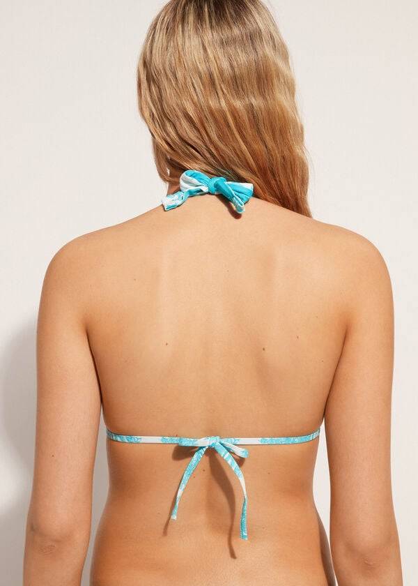 Arriba De Bikini Calzedonia Triangle String Sorrento Mujer Azules | CL2059IS