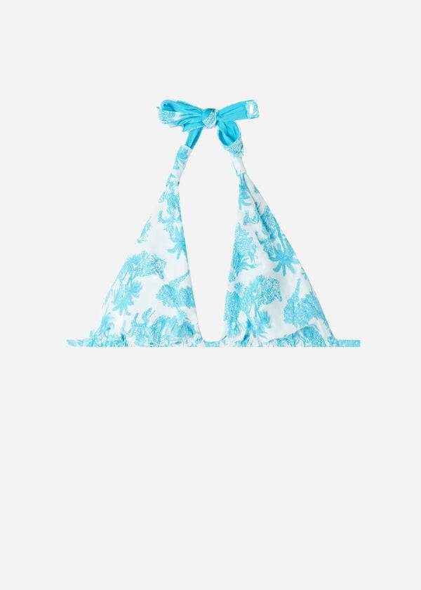 Arriba De Bikini Calzedonia Triangle String Sorrento Mujer Azules | CL2059IS