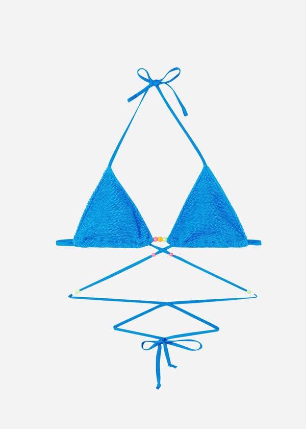 Arriba De Bikini Calzedonia Triangle String Tie San Diego Mujer Azules | CL2063SO