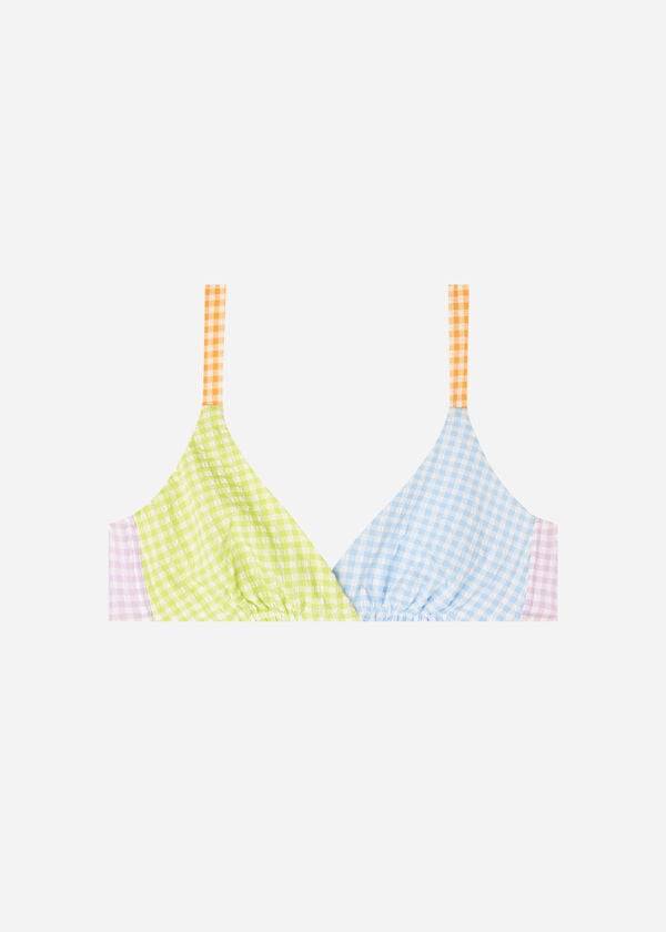 Arriba De Bikini Calzedonia Triangle Valencia Mujer Verde Azules | CL2066GL