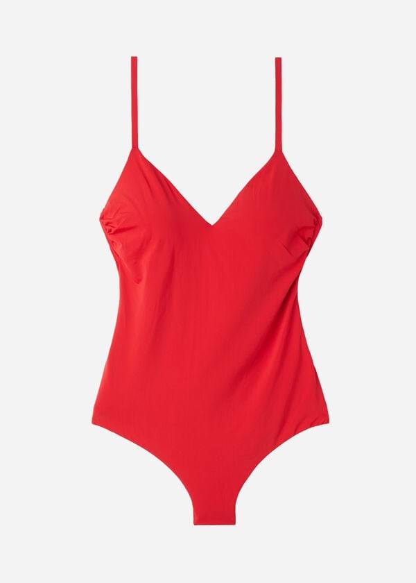 Bañadores Calzedonia Acolchado One-Piece Indonesia Mujer Rojas | CL2182QZ