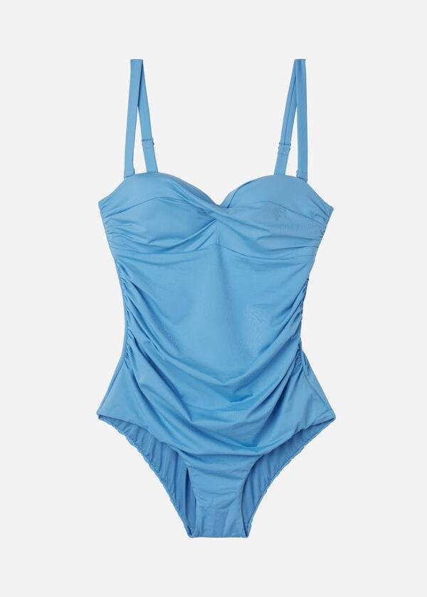 Bañadores Calzedonia Acolchado One-Piece Roma Mujer Azules | CL2186TV