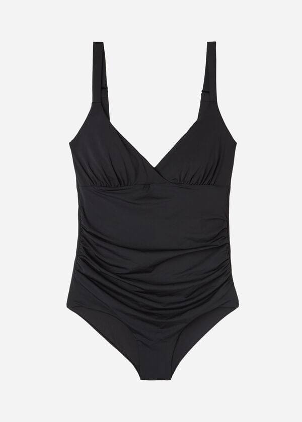 Bañadores Calzedonia Acolchado One-Piece Shaping-Effect Indonesia Eco Mujer Negras | CL2192AP