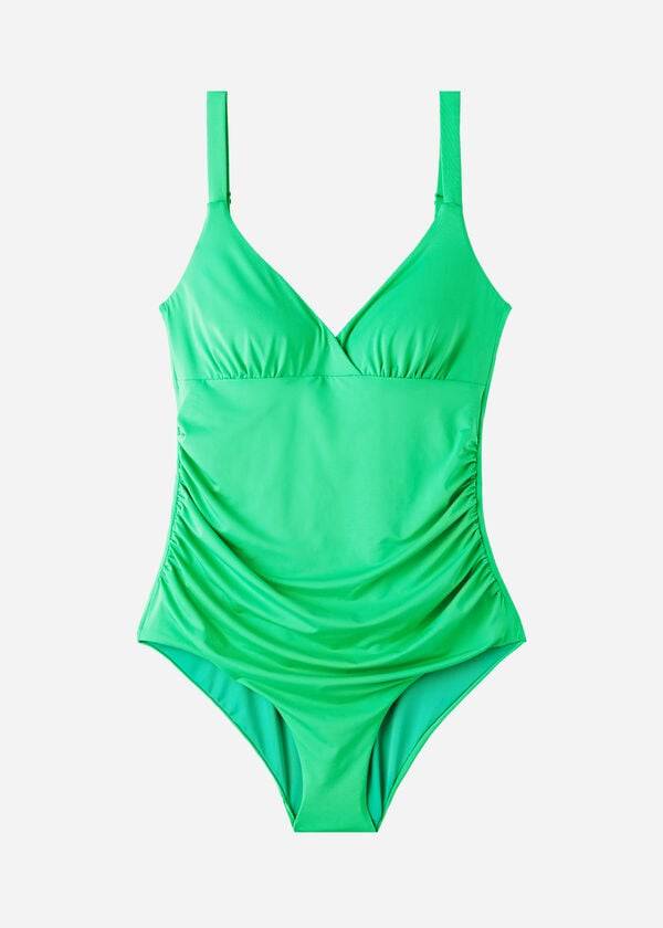 Bañadores Calzedonia Acolchado One-Piece Shaping-Effect Indonesia Eco Mujer Verde | CL2193SO