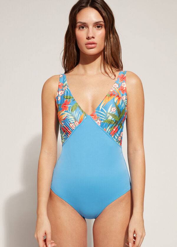 Bañadores Calzedonia Acolchado One-Piece Shaping-Effect Maui Mujer Verde | CL2195FM