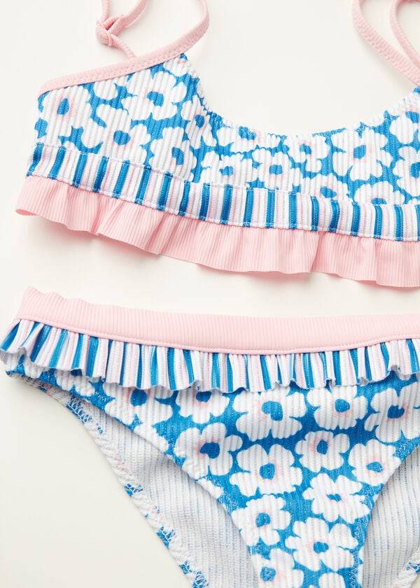 Bañadores Calzedonia Floral Two-Piece Aurora Niños Azules | CL3038MA