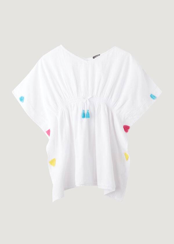 Bañadores Calzedonia Kaftan with Tassels Niños Blancas | CL3086VD