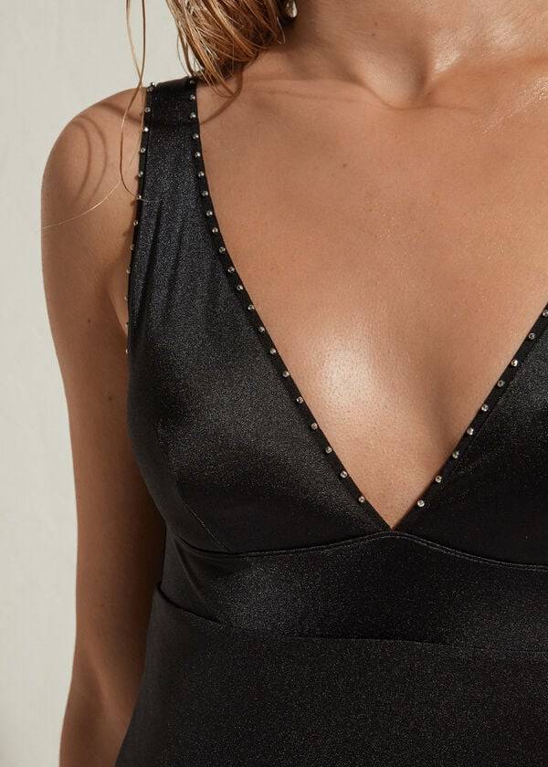 Bañadores Calzedonia One Piece Ginevra Mujer Negras | CL2159RW