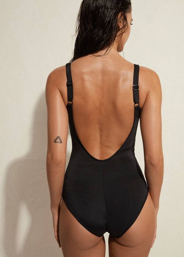 Bañadores Calzedonia One Piece Indonesia Eco Mujer Negras | CL2164OR
