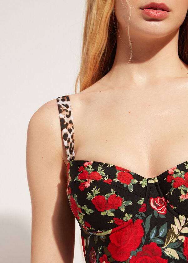 Bañadores Calzedonia One Piece Reversible Lightly Acolchado Nizza Mujer Rosas | CL2170GL