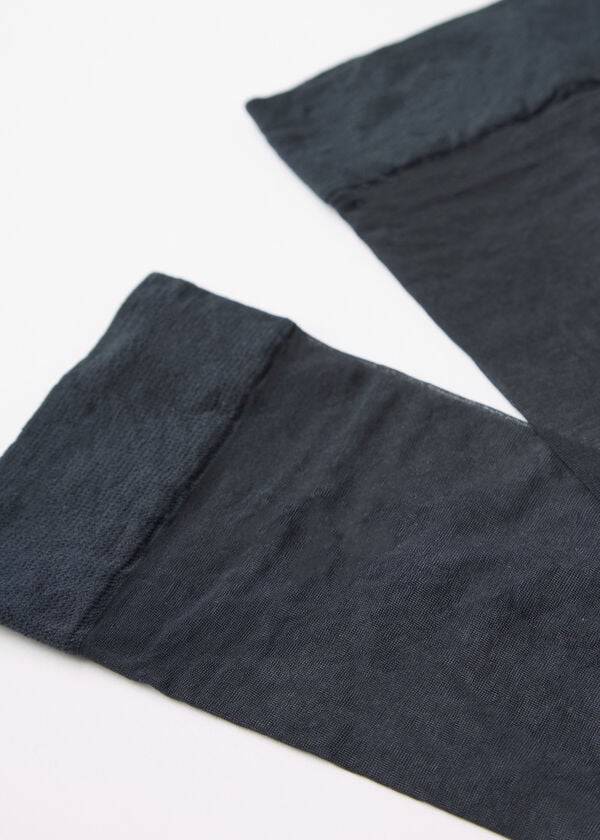 Calcetines Calzedonia 20 Denier Comodidad Cuff Knee-Highs Long Mujer Azules | CL2224JJ
