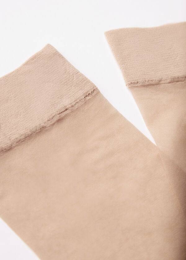 Calcetines Calzedonia 20 Denier Comodidad Cuff Knee-Highs Long Mujer Marrones | CL2226LH