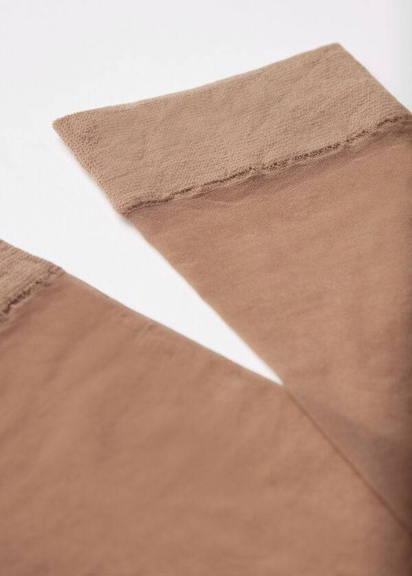 Calcetines Calzedonia 20 Denier Comodidad Cuff Knee-Highs Long Mujer Marrones | CL2227ZG