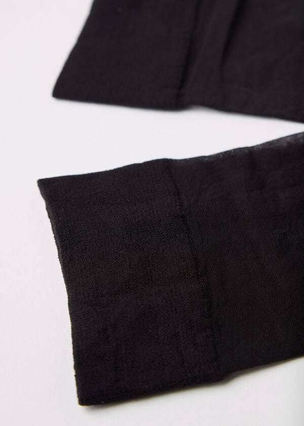 Calcetines Calzedonia 20 Denier Comodidad Cuff Knee-Highs Long Mujer Negras | CL2229CE