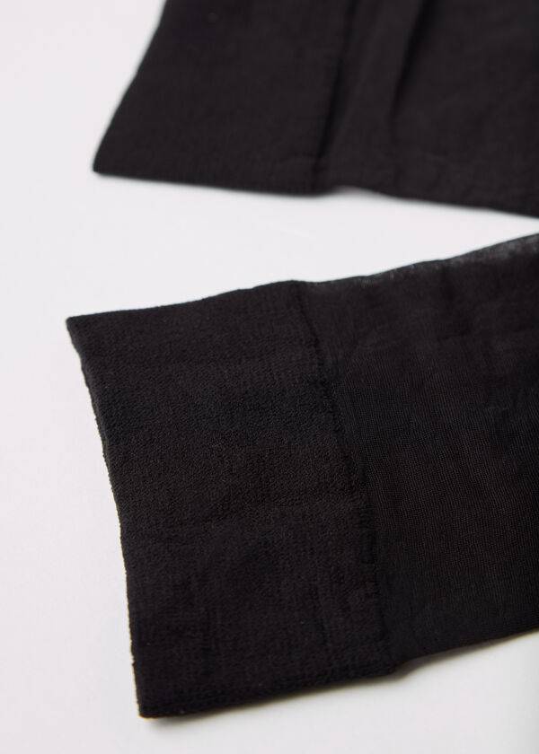 Calcetines Calzedonia 20 Denier Comodidad Cuff Knee-Highs Sheer Mujer Negras | CL2303KI