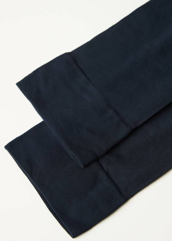 Calcetines Calzedonia 30 Denier Semi Opaque Microfiber Knee-Highs Long Mujer Azules | CL2233MA