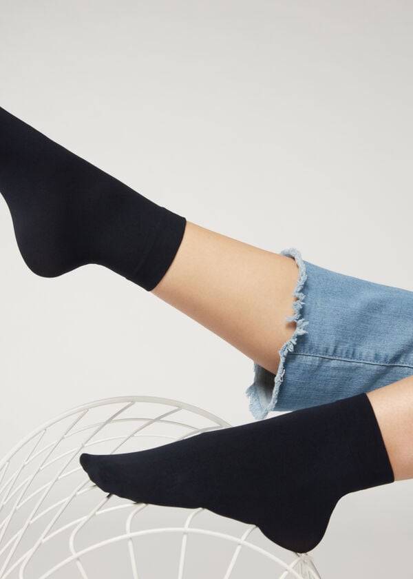 Calcetines Calzedonia 50 Denier Soft Touch Corta Mujer Azules | CL2323EX