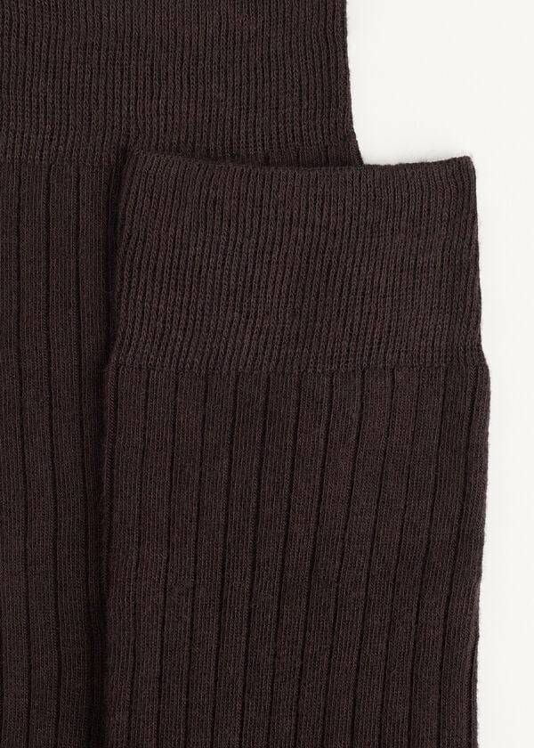 Calcetines Calzedonia Acanalado Cashmere Corta Crew Hombre Cafe | CL2847TV