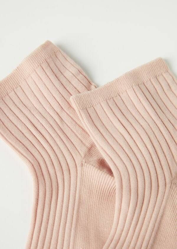 Calcetines Calzedonia Acanalado Corta Mujer Beige Marrones | CL2482MA