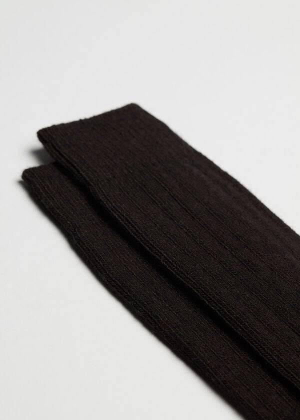 Calcetines Calzedonia Acanalado Crew with Lana and Cashmere Hombre Marrones | CL2819YU