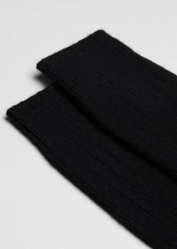 Calcetines Calzedonia Acanalado Crew with Lana and Cashmere Hombre Negras | CL2821RW