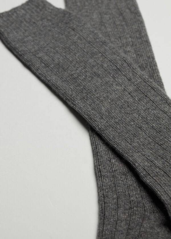 Calcetines Calzedonia Acanalado Lana and Cashmere Long Hombre Gris | CL2775YU