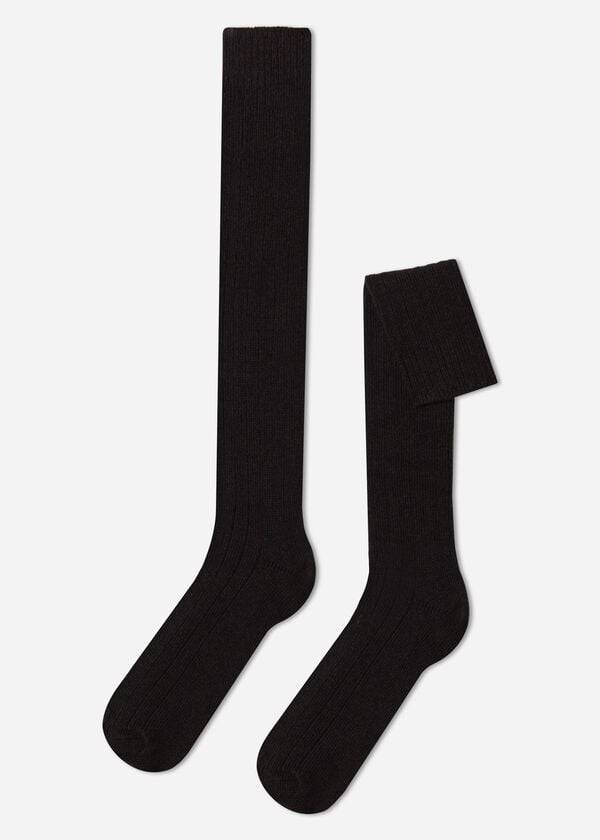 Calcetines Calzedonia Acanalado Lana and Cashmere Long Hombre Marrones | CL2776TV