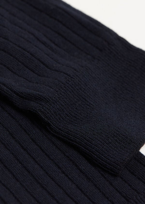 Calcetines Calzedonia Acanalado Long with Cashmere Mujer Azules | CL2253ZG