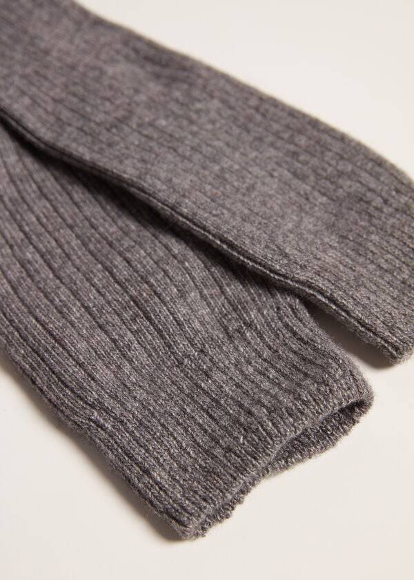 Calcetines Calzedonia Acanalado Long with Lana and Cashmere Mujer Gris | CL2255CE