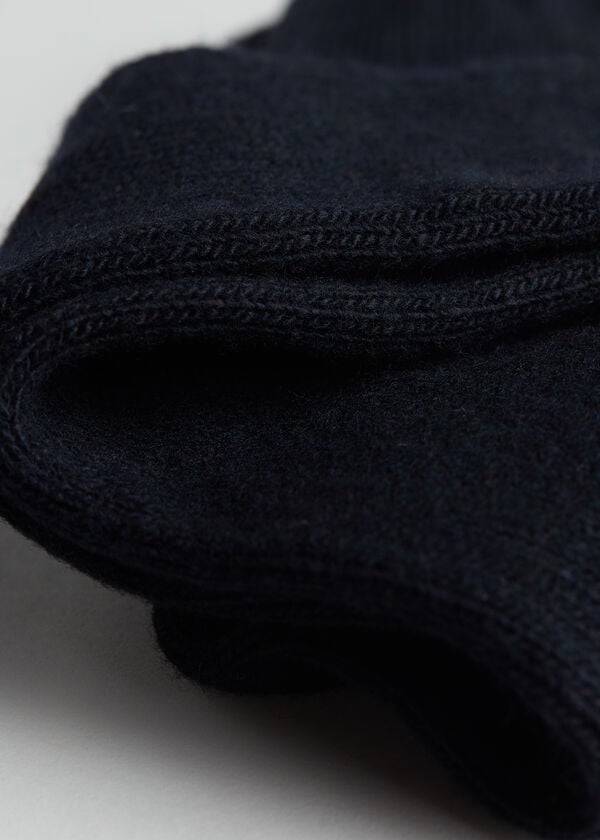 Calcetines Calzedonia Acanalado Long with Lana and Cashmere Mujer Azules | CL2257BC