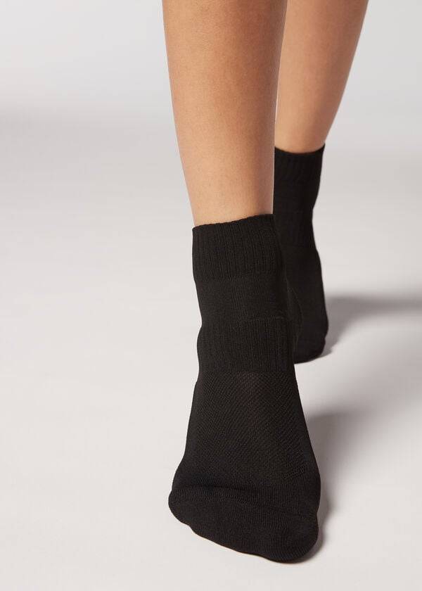Calcetines Calzedonia Active Deporte Corta Mujer Negras | CL2327NB