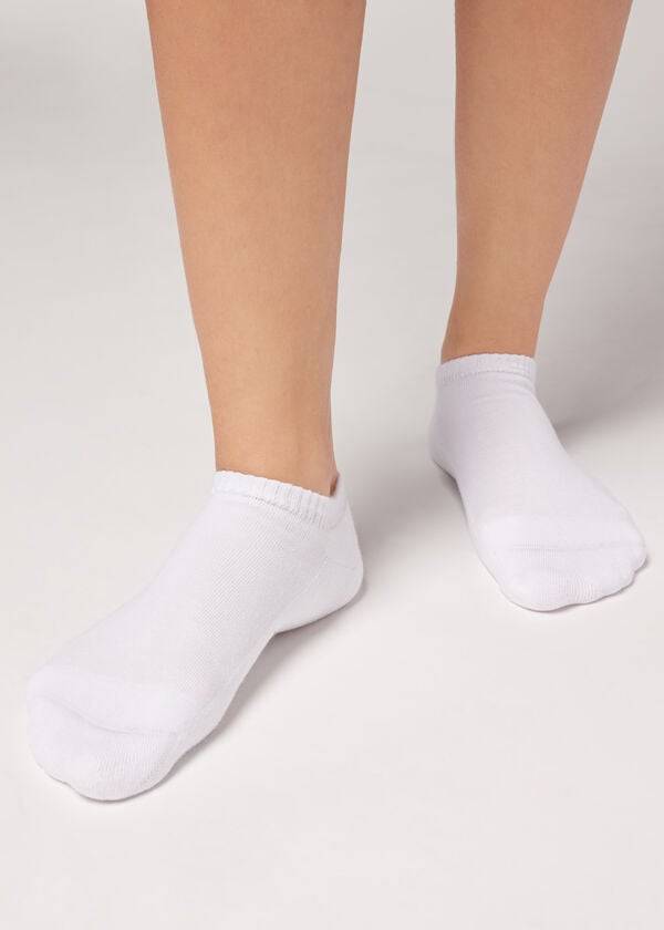 Calcetines Calzedonia Algodon No-Show Deporte Mujer Blancas | CL2292UT