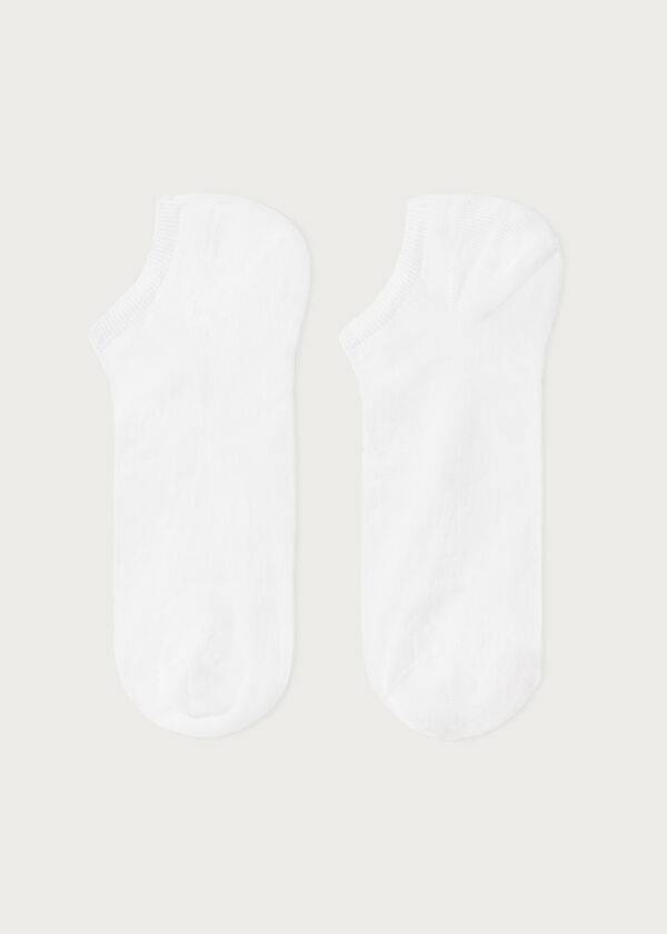 Calcetines Calzedonia Algodon No-Show Hombre Blancas | CL2894WY