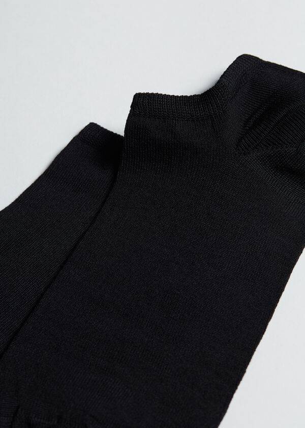 Calcetines Calzedonia Algodon No-Show Hombre Negras | CL2896MA