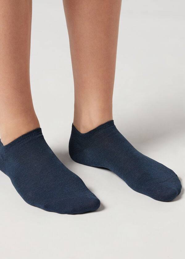 Calcetines Calzedonia Algodon No-Show Hombre Azules | CL2899VD