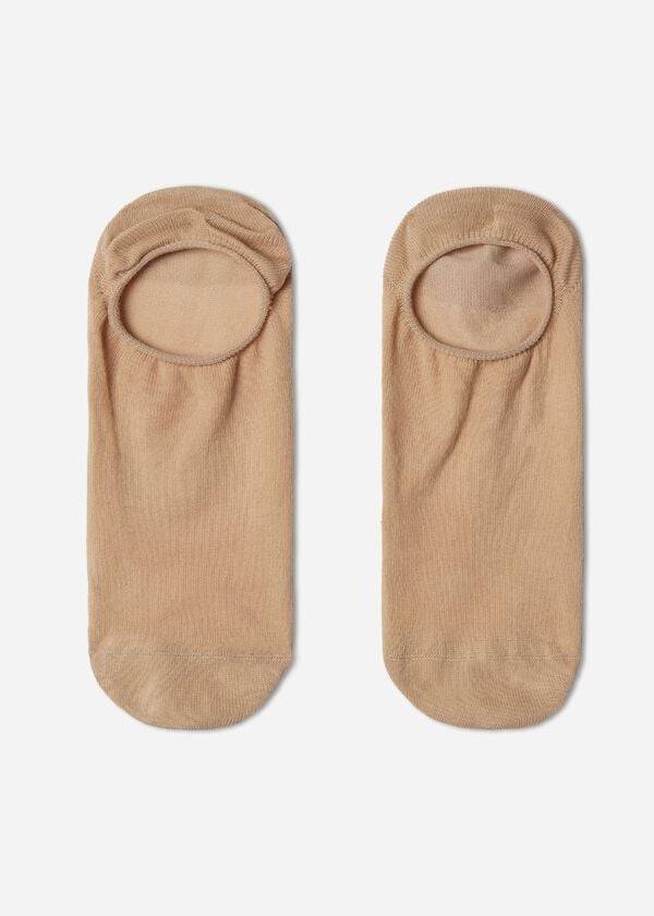 Calcetines Calzedonia Algodon No-Show Mujer Marrones | CL2276JJ