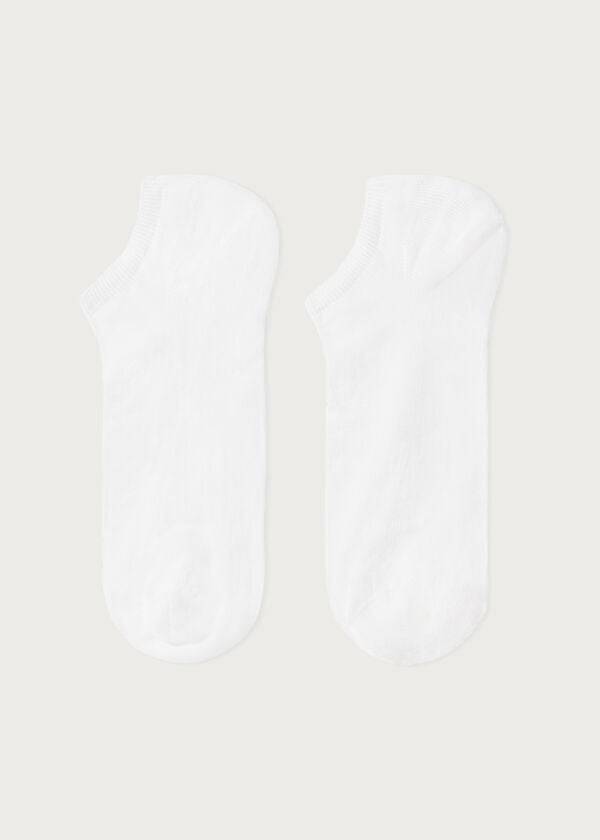 Calcetines Calzedonia Algodon No-Show Mujer Blancas | CL2281CE