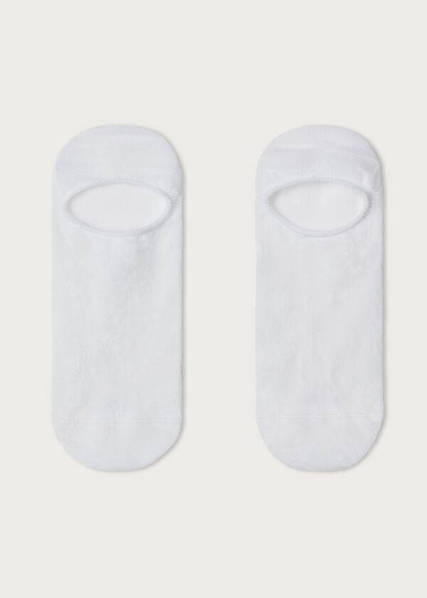 Calcetines Calzedonia Algodon No-Show cobey Mujer Blancas | CL2283BC