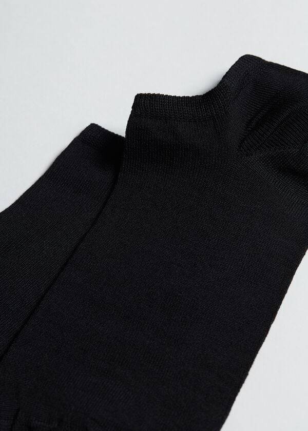 Calcetines Calzedonia Algodon No-Show cobey Mujer Negras | CL2284NB