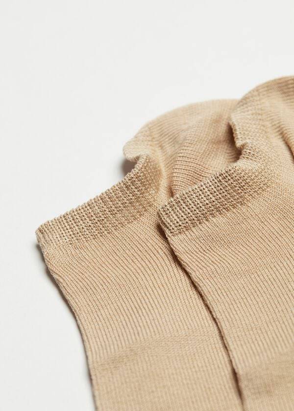 Calcetines Calzedonia Algodon No-Show rosa Mujer Marrones Beige | CL2286QZ
