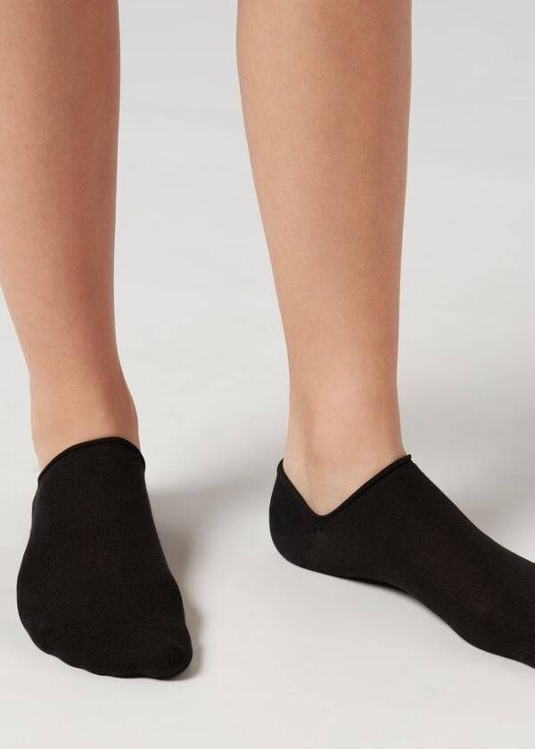 Calcetines Calzedonia Algodon No-Show rosa Hombre Negras | CL2890YU