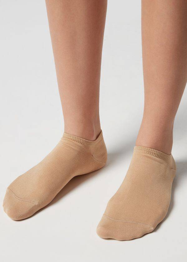 Calcetines Calzedonia Algodon No-Show rosa Hombre Marrones Beige | CL2893EX