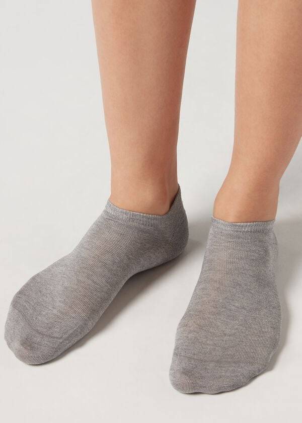 Calcetines Calzedonia Algodon No-Show rosa Hombre Gris | CL2895QZ
