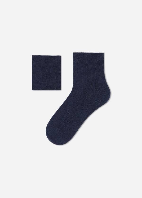 Calcetines Calzedonia Algodon with Fresh Feet Respirable Material Corta Niños Azul Marino | CL3101IS