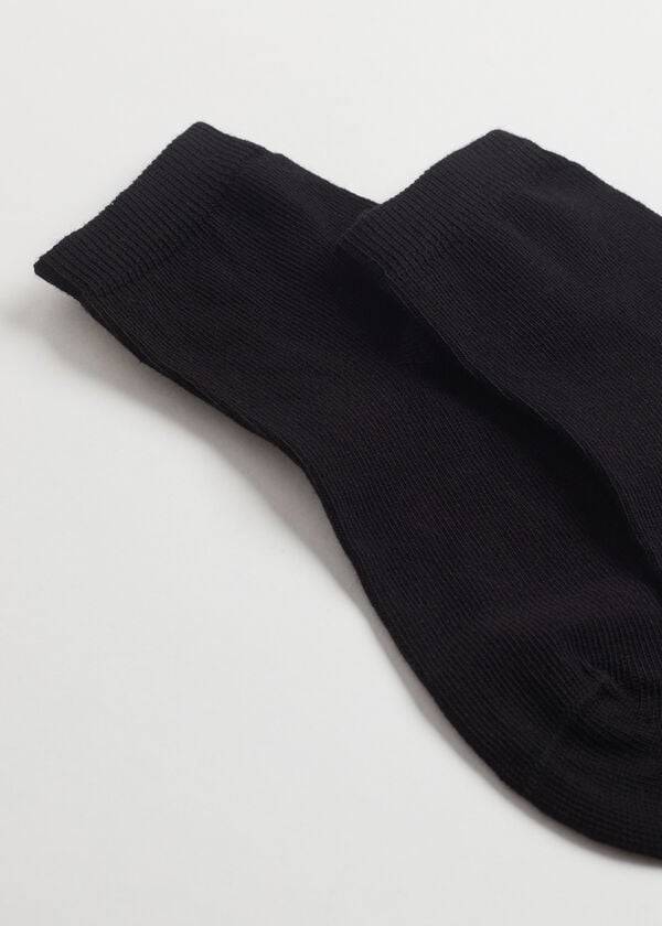 Calcetines Calzedonia Algodon with Fresh Feet Respirable Material Corta Niños Negras | CL3103YU