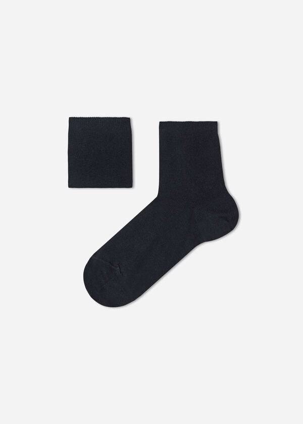 Calcetines Calzedonia Algodon with Fresh Feet Respirable Material Corta Niños Azules | CL3173UT